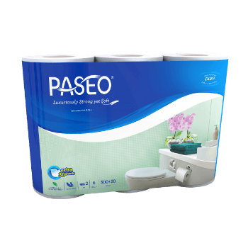 PASEO Elegant Toilet Core Non Emboss 6 Rolls 2 Ply 330’s