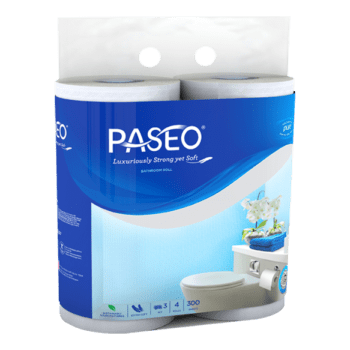PASEO Elegant Toilet Core Non Emboss 4 Rolls 2 Ply