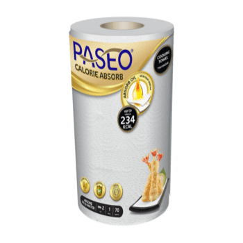 PASEO Calorie Absorb Towel Roll White Emboss 1 Rolls 70’s (Calorie Absorb)