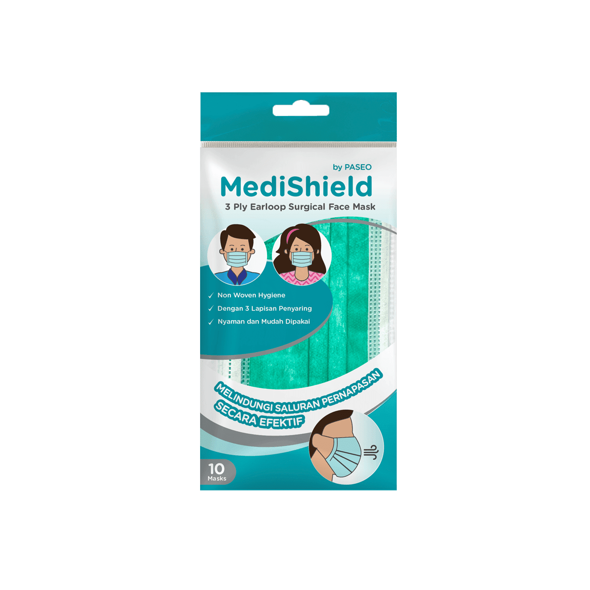 MediShield by Paseo Surgical Mask Earloop Box 50’s
