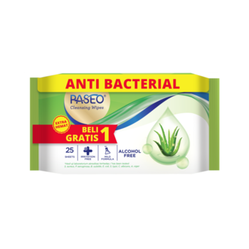 PASEO Antibacterial Cleansing Wipes 25's (BOGOF)