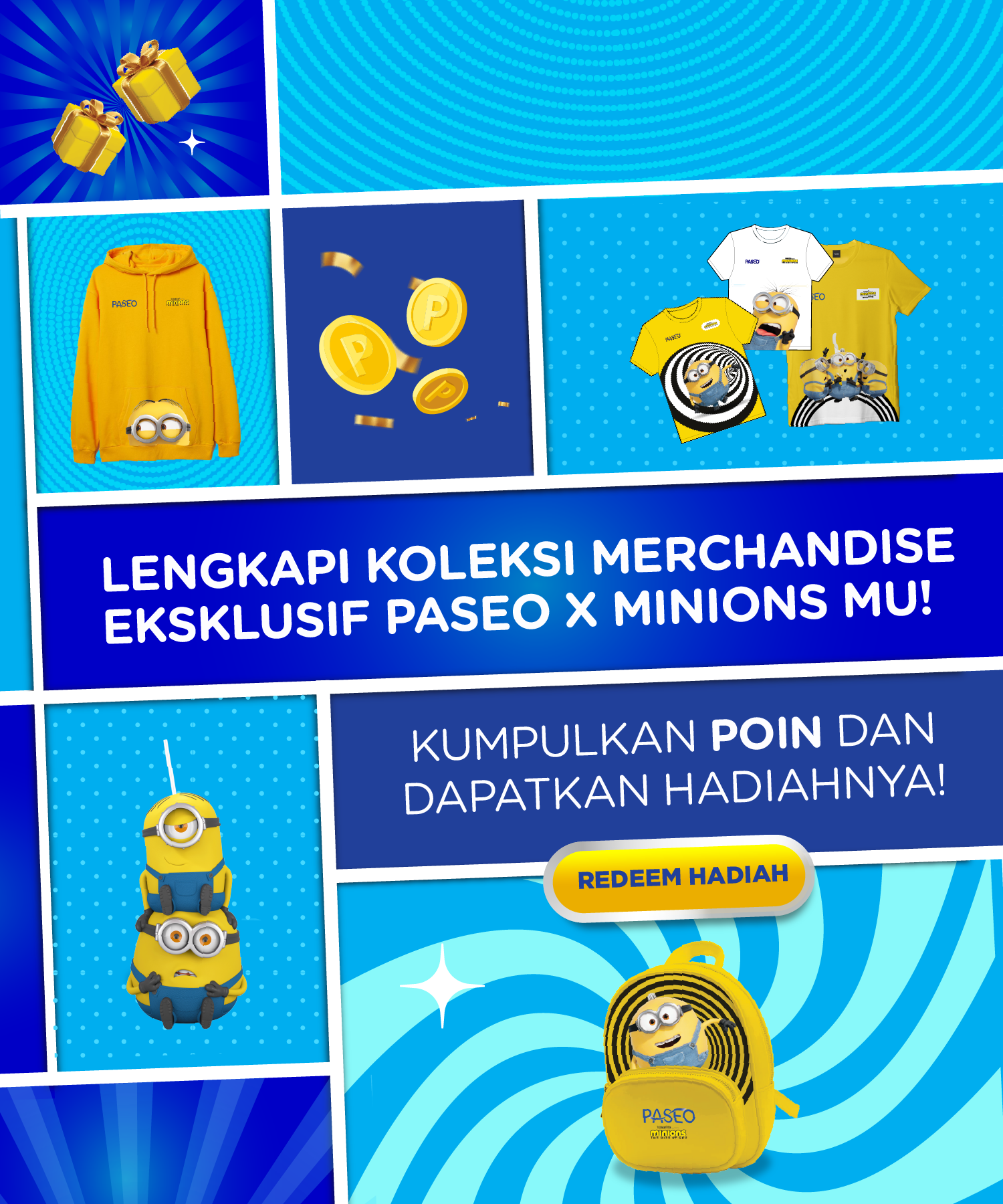 Banner Paseo x Minions Merchandise