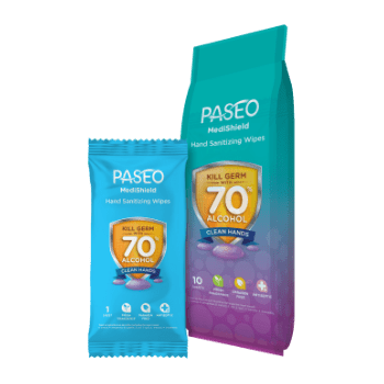 PASEO MediShield Hand Sanitizing Wipes 10’s