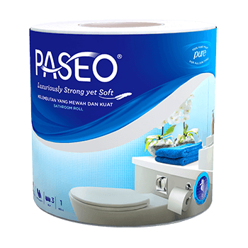 PASEO Elegant Bathroom Roll Core Emboss Print 1 Roll 220's 2 Ply