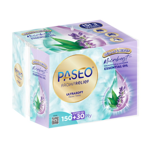 Paseo Aroma Relief facial Travel Pack 150+30 Ply Bundle 3 Pack